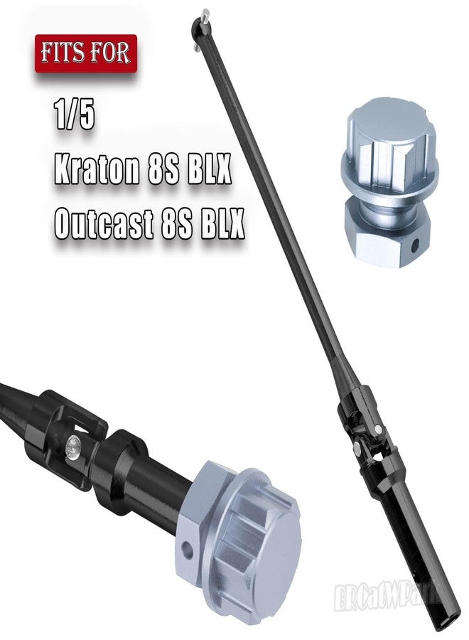 محاور عمود إدارة BRCatWPark RC مع صواميل سداسية للعجلات، قطع غيار مُحسّنة لسيارة KRATON 8S BLX Outcast 8S BLX بمقياس 1/5، قطعتان أماميتان وخلفيتان من نوع CVD، باللونين الأسود والتيتانيوم. - Image 2